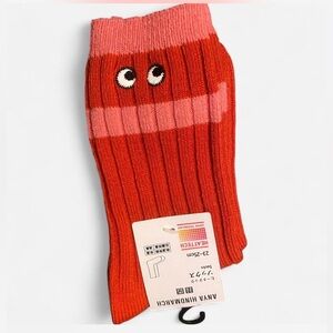 Anya Hindmarch X Uniqlo Playful Red and Pink Socks